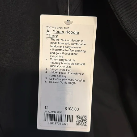 Lululemon All Yours Hoodie *Terry NWT sz 12 - Picture 2 of 5
